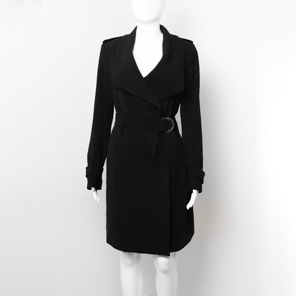 H&M Black Wrap Coat Sz: 6 - Picture 1 of 3